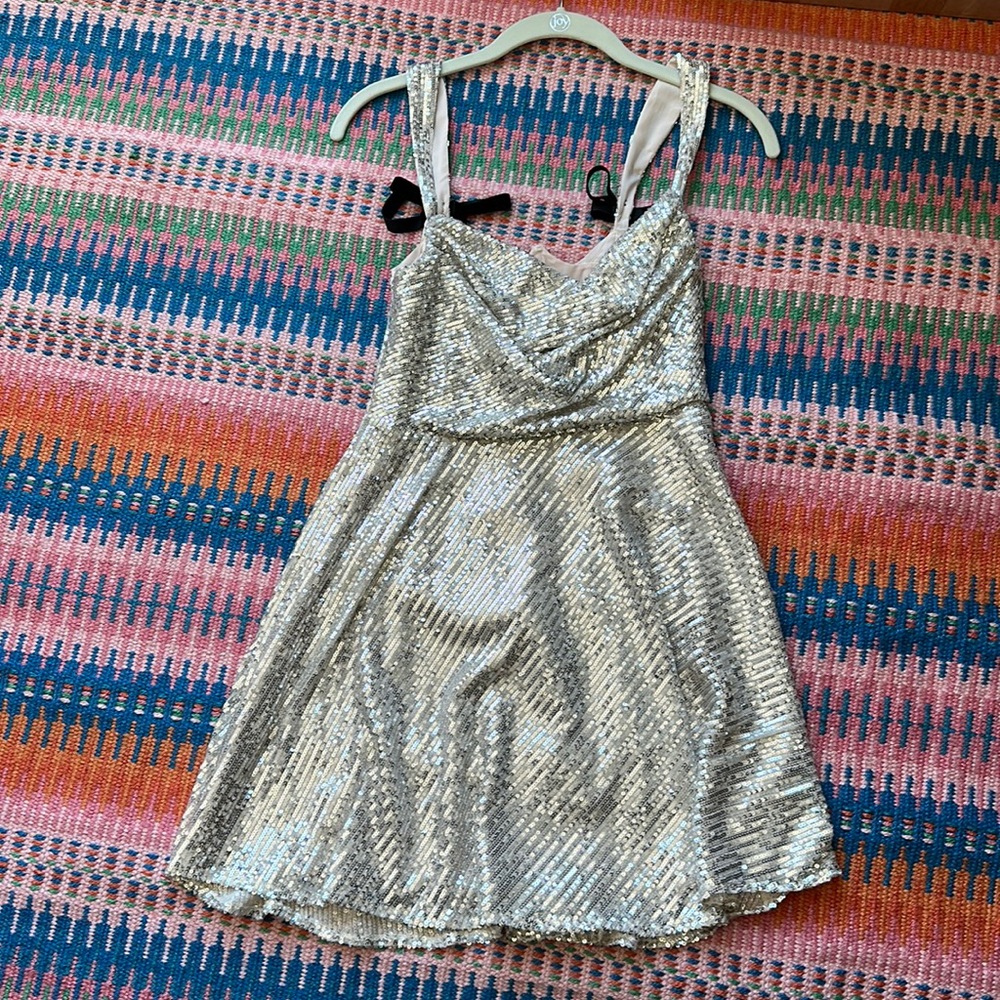 For love and lemons Candice Mini Dress in silver